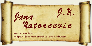 Jana Matorčević vizit kartica